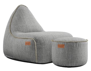 SACKit Cobana Lounge Chair Light Grey + Pouf