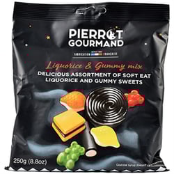 Blandet slik i sort pose 250g