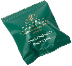 Pebermyte med chokolade flowpack  fra Aalborg Chokolade