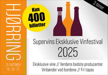 Supervins Eksklusive Vinfestival Hjørring fredag den 31. oktober 2025 kl. 18-21