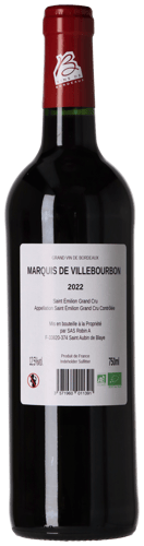 Marquis de Villebourbon Saint-Émilion Grand Cru 2022