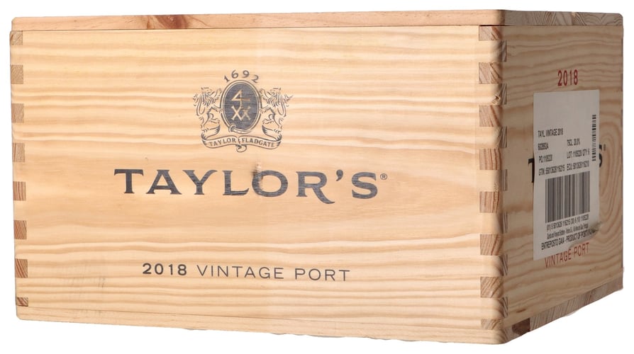 Taylor's Vintage Port 2018 i 6-flaskors trälåda