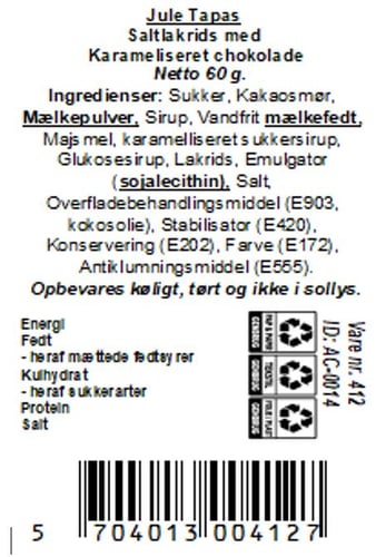 Aalborg Chokoladen Jule Tapas Saltlakrids