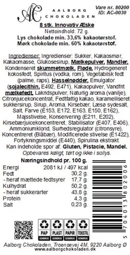 Aalborg Chokoladen Innovativ æske 8 stk