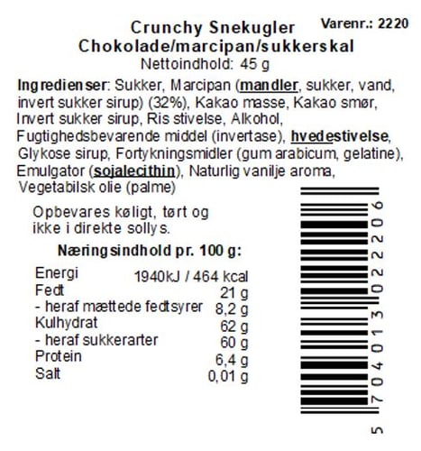 Aalborg Chokoladen Dragee Snebolde 45g