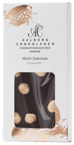 Aalborg chokoladen Hasselnødder Mørk plade 40g