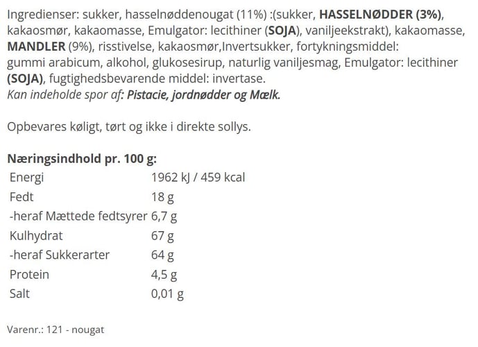 Aalborg Chokoladen Jule Nougat Drageé 90g