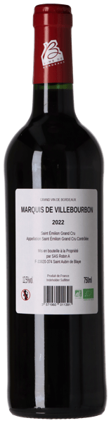 Marquis de Villebourbon Saint-Émilion Grand Cru 2022