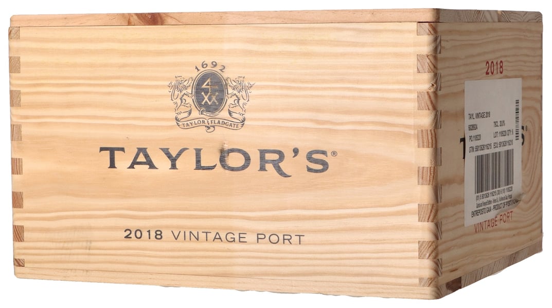 Taylor's Vintage Port 2018 i 6-flaskors trälåda