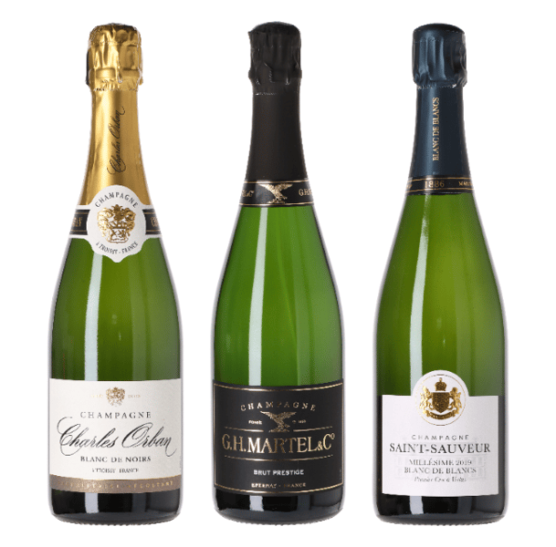 3 x topanmeldte Champagner Smagekasse