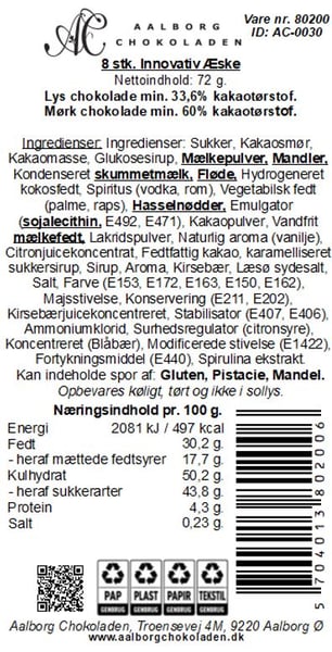 Aalborg Chokoladen Innovativ æske 8 stk