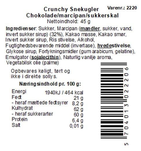 Aalborg Chokoladen Dragee Snebolde 45g