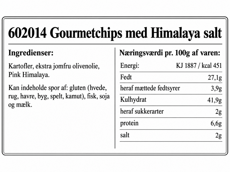 Spanske gourmetchips med Himalayan pink salt 125g