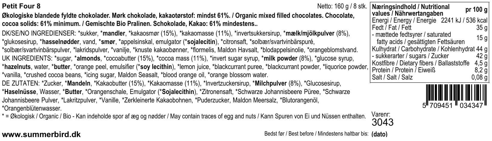 Summerbird Petit Four 8 ØKO