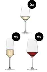 18 stk Schott Zwiesel Tulip sæt | 6 rødvin + 6 hvidvin + 6 Champagne |